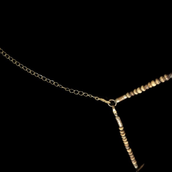 Vintage Necklace 3-Strand Funky Boho Wood w/ Bonus Extender. Etched Wood - Picture 2 of 4